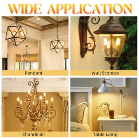GvvooHome E12 chandelier bulb enhances fixtures with a clear filament