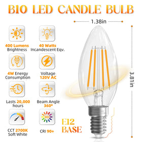 GvvooHome E12 LED bulb non-dimmable for steady chandelier illumination