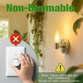 GvvooHome E26 base LED candle bulb for easy chandelier installation.