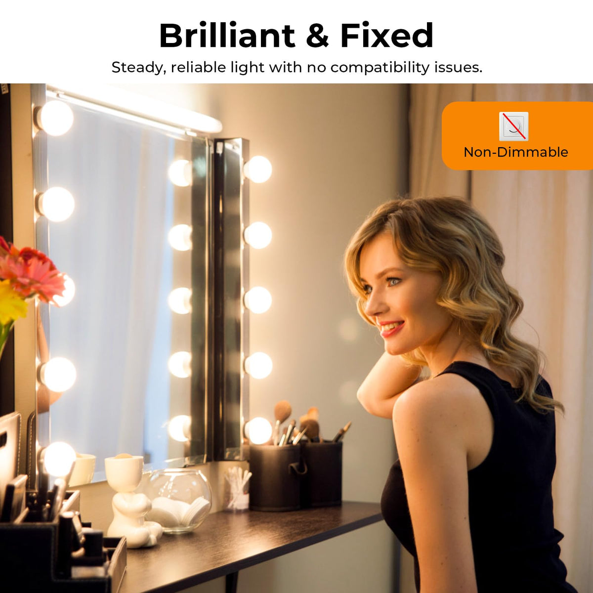 GvvooHome E26-base bulb fits standard fixtures for quick vanity upgrades.