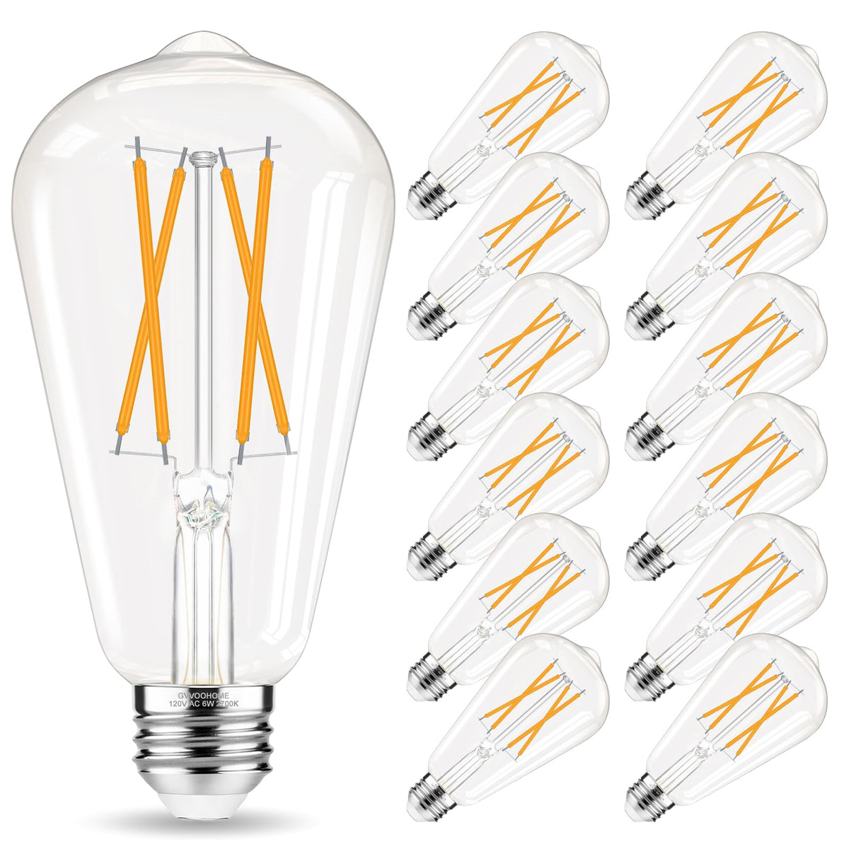 GvvooHome Edison bulb with clear glass showing vintage filament and high color accuracy.