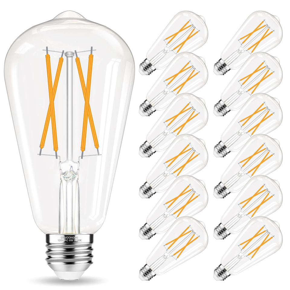 GvvooHome Edison bulb with clear glass showing vintage filament and high color accuracy.