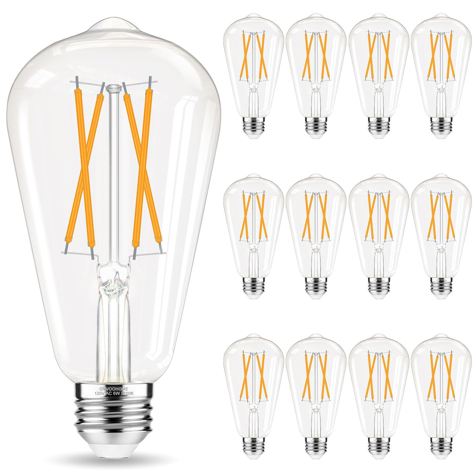 GvvooHome Edison bulbs in clear glass with 2700K warm glow for cozy spaces