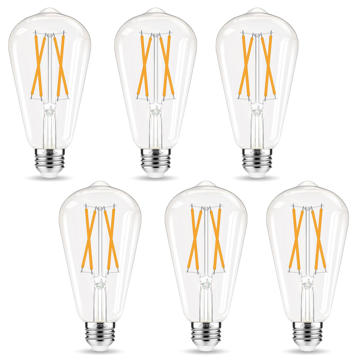 GvvooHome Edison bulb with clear glass emits warm, inviting light.