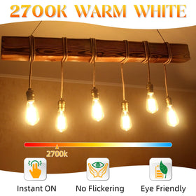 GvvooHome Edison bulb with E26 base fits standard fixtures for easy installation.