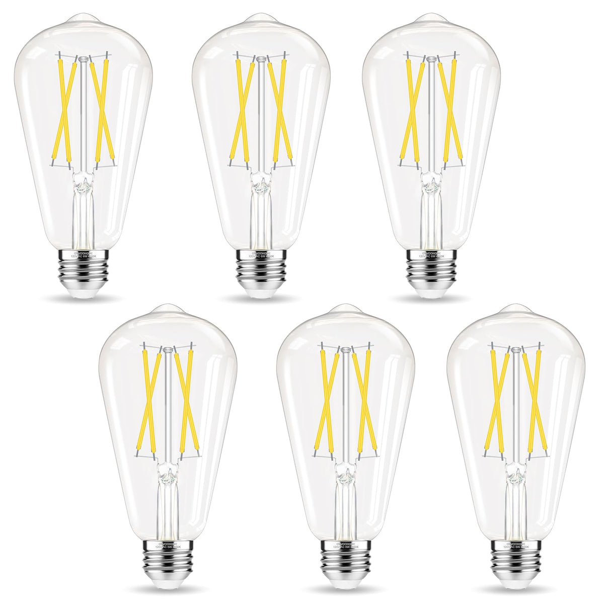 GvvooHome Edison bulbs with glass filaments provide bright daylight for vintage fixtures.