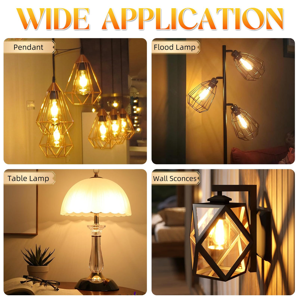GvvooHome Edison bulbs come in a 6-pack for convenient replacement.