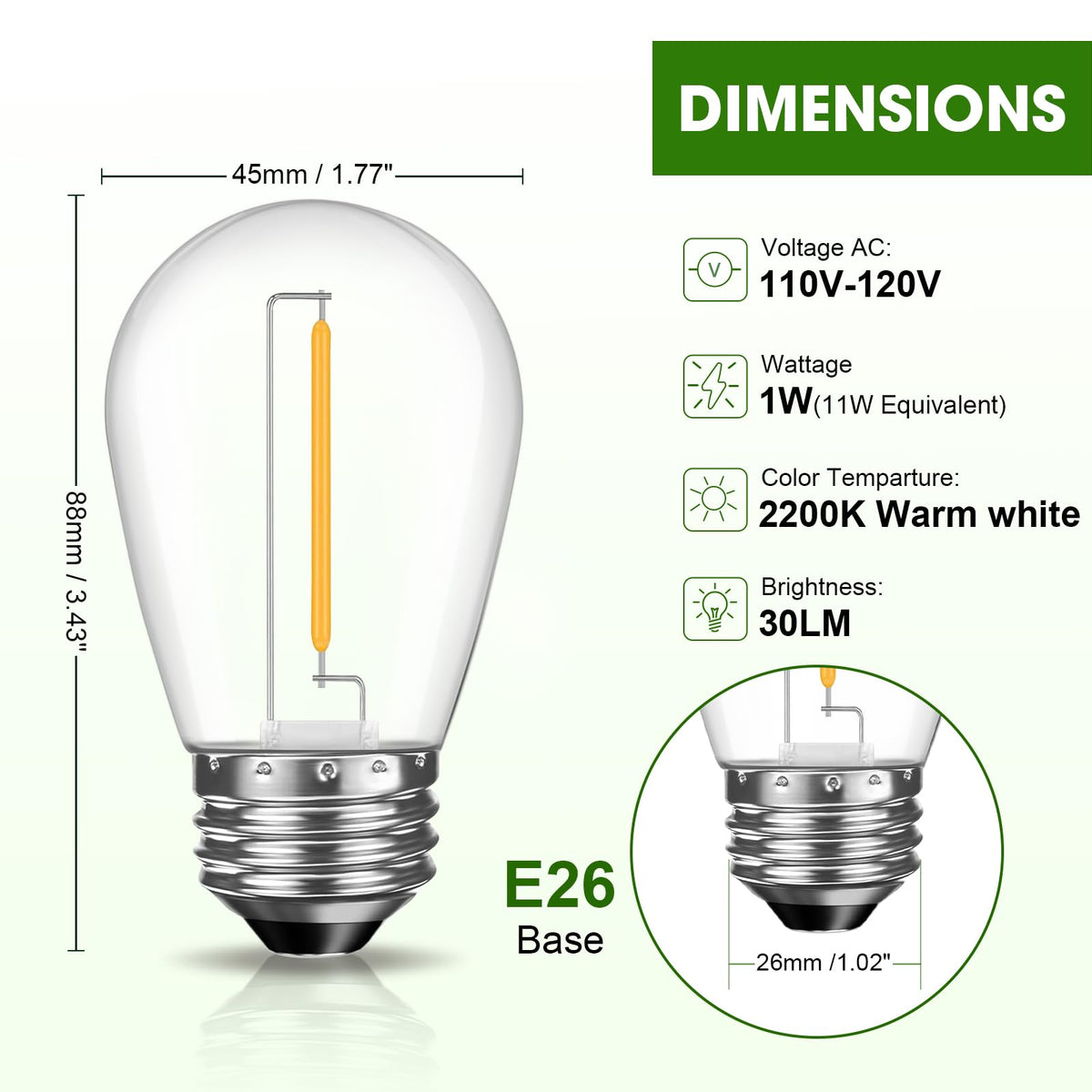 GvvooHome energy efficient S14 LED bulbs reduce energy use.