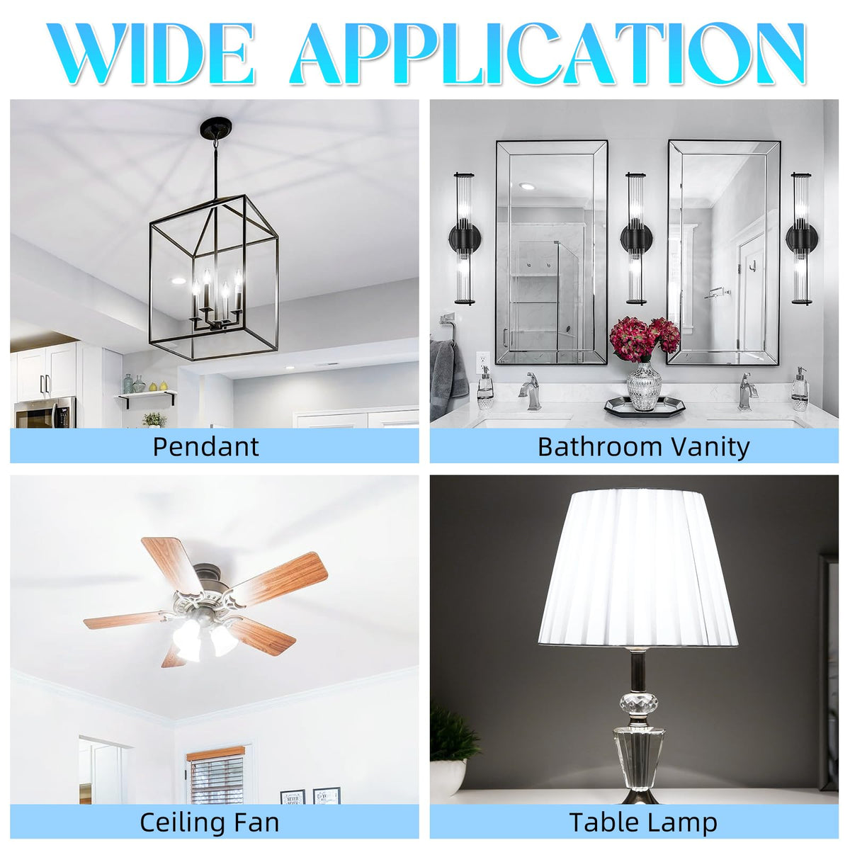 GvvooHome energy-saving LED bulb pack 12 for multiple fixtures.