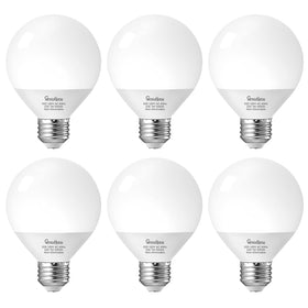 GvvooHome G25 LED globe bulb for vanity mirror with bright, true colors