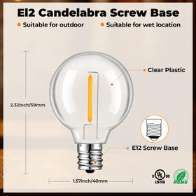 GvvooHome G40 bulbs designed for 120V string light systems, simple setup.