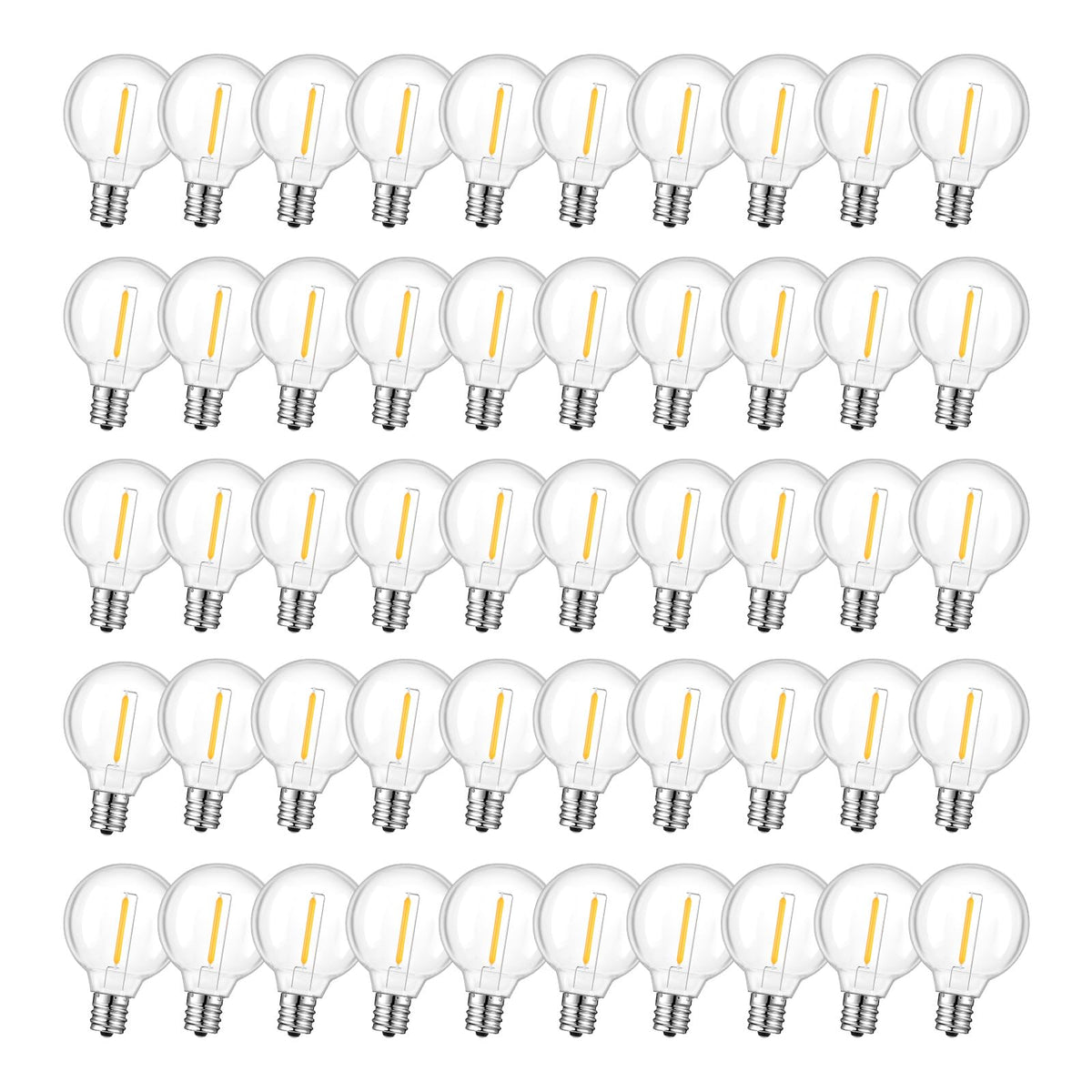 GvvooHome G40 bulbs with E12 base for easy replacement in string lights.