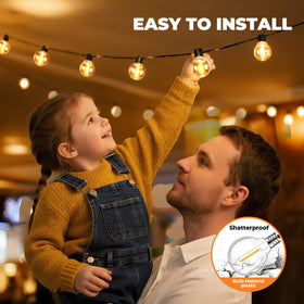 GvvooHome G40 bulbs for indoor and outdoor use in 120V string lights.