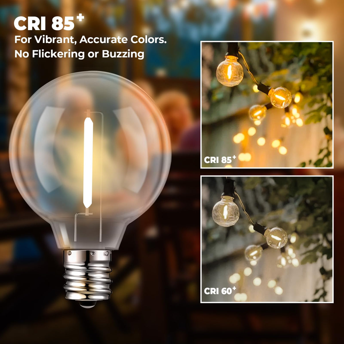 GvvooHome 50-pack G40 bulbs for easy replacements.