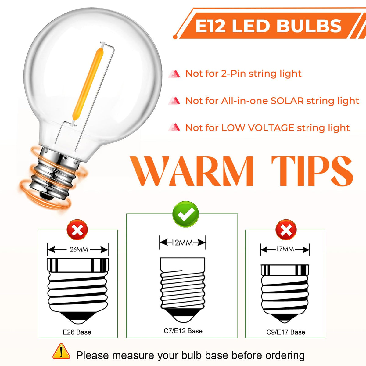 GvvooHome soft white 2200K G40 bulbs for cozy indoor ambiance.