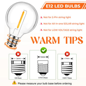 GvvooHome soft white 2200K G40 bulbs for cozy indoor ambiance.
