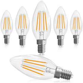 GvvooHome LED candelabra bulbs 40W equivalent for dimmable chandeliers.