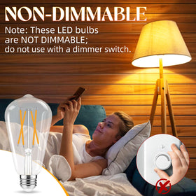 GvvooHome 6W LED Edison bulb with 90+ CRI for vivid colors.