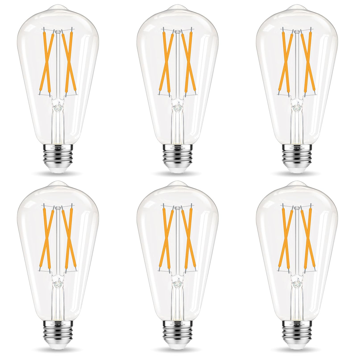 GvvooHome LED Edison bulb with clear glass for energy-saving ceiling lighting.