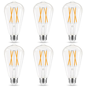 GvvooHome LED Edison bulb with clear glass for energy-saving ceiling lighting.