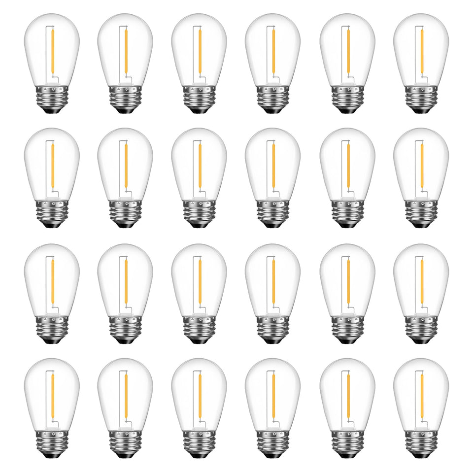 GvvooHome LED S14 replacement bulbs for patio provide warm, safe outdoor illumination.