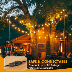 GvvooHome nighttime ambiance with warm white lighting for gatherings.