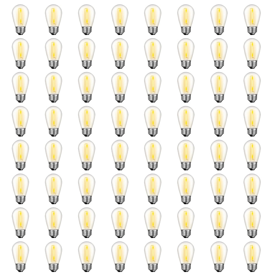 GvvooHome outdoor S14 LED bulb weatherproof for year-round string lighting.