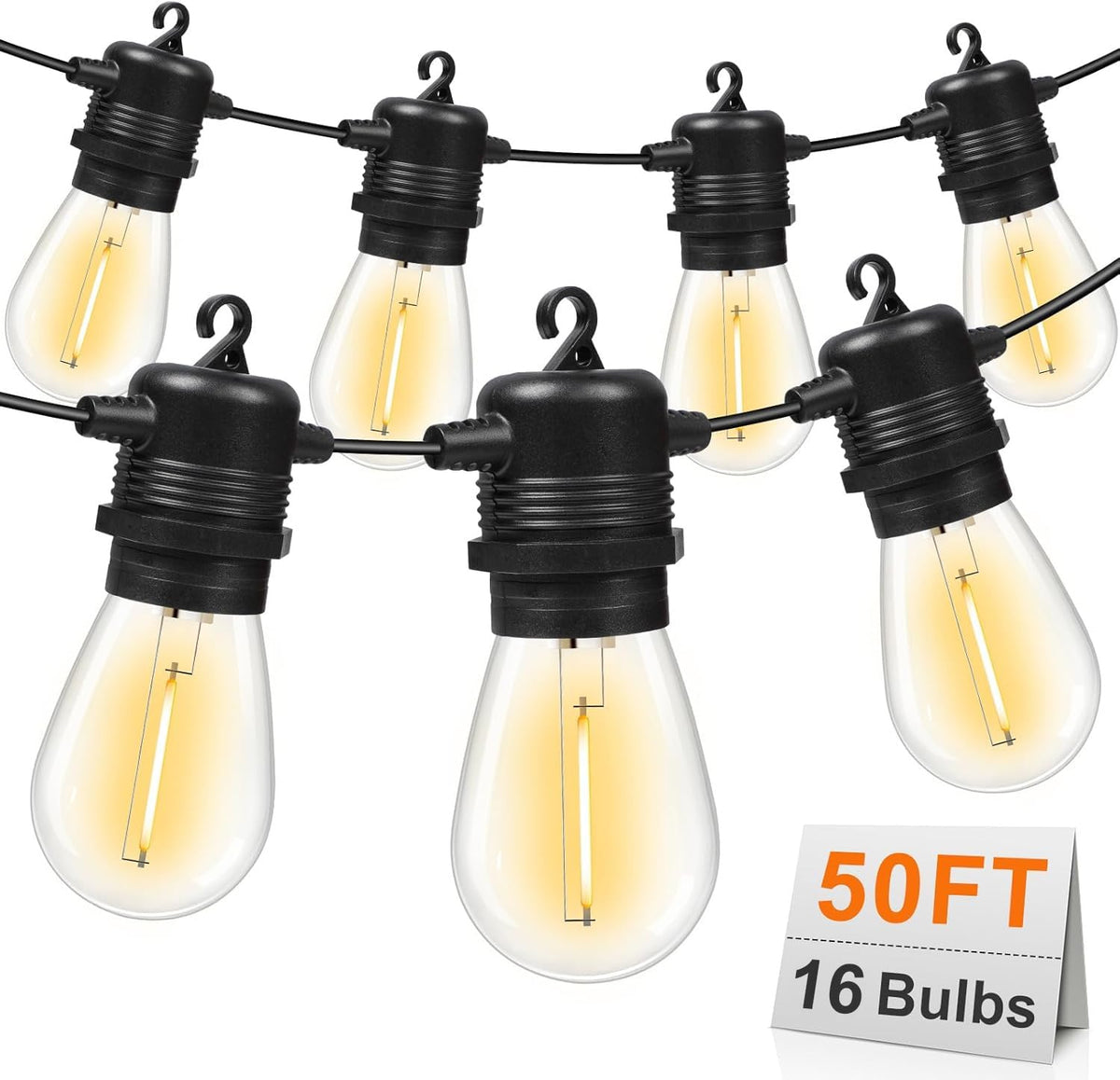 GvvooHome outdoor string lights in a cozy patio setup providing warm 2700K ambiance.