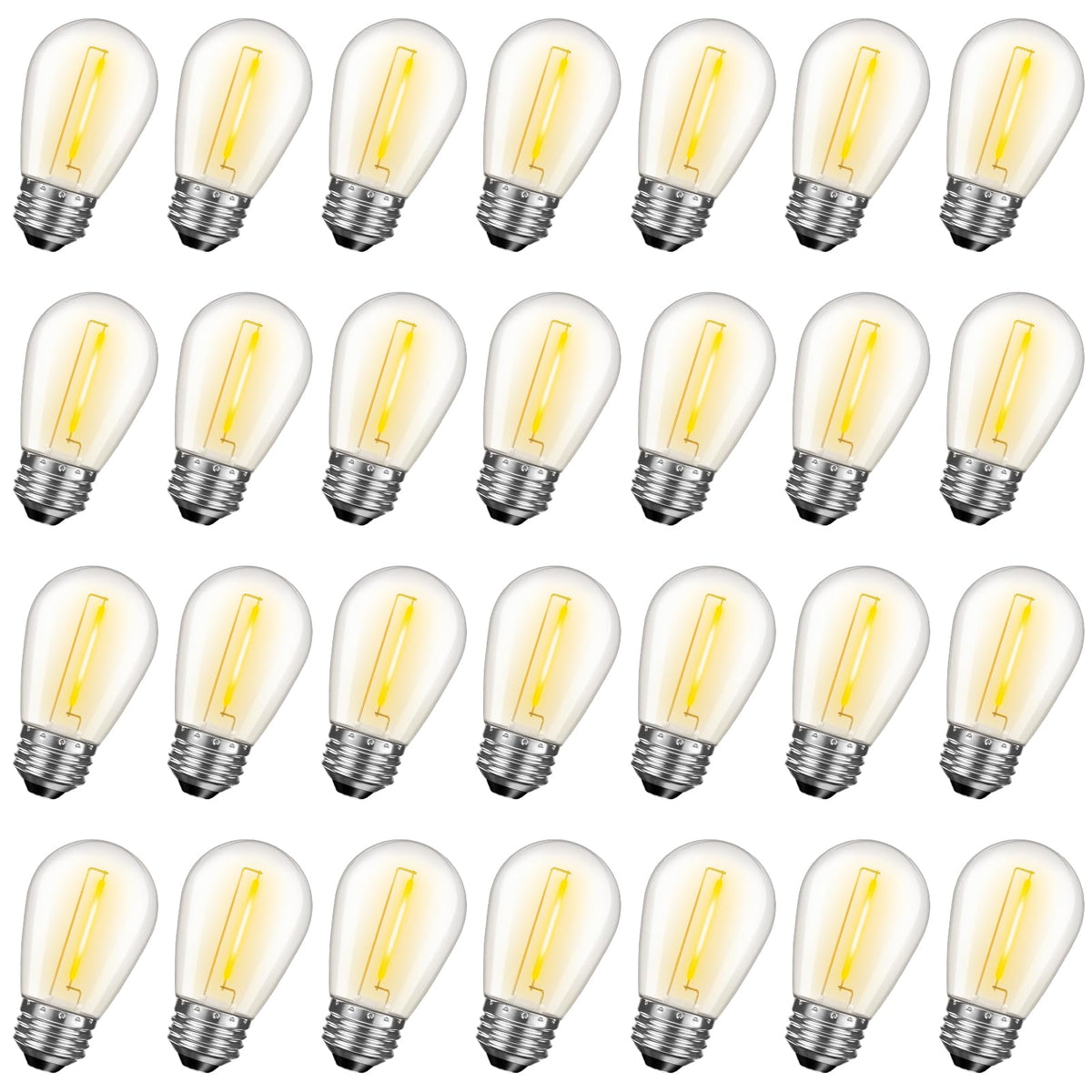 GvvooHome S14 bulbs outdoors show weatherproof design for patios and long-lasting brightness.