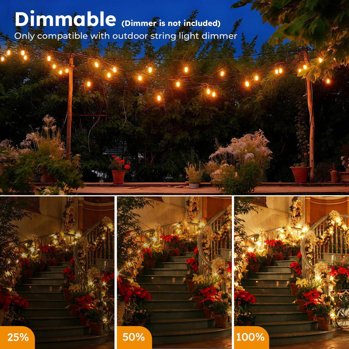 GvvooHome S14 dimmable warm glow bulb for adjustable ambience