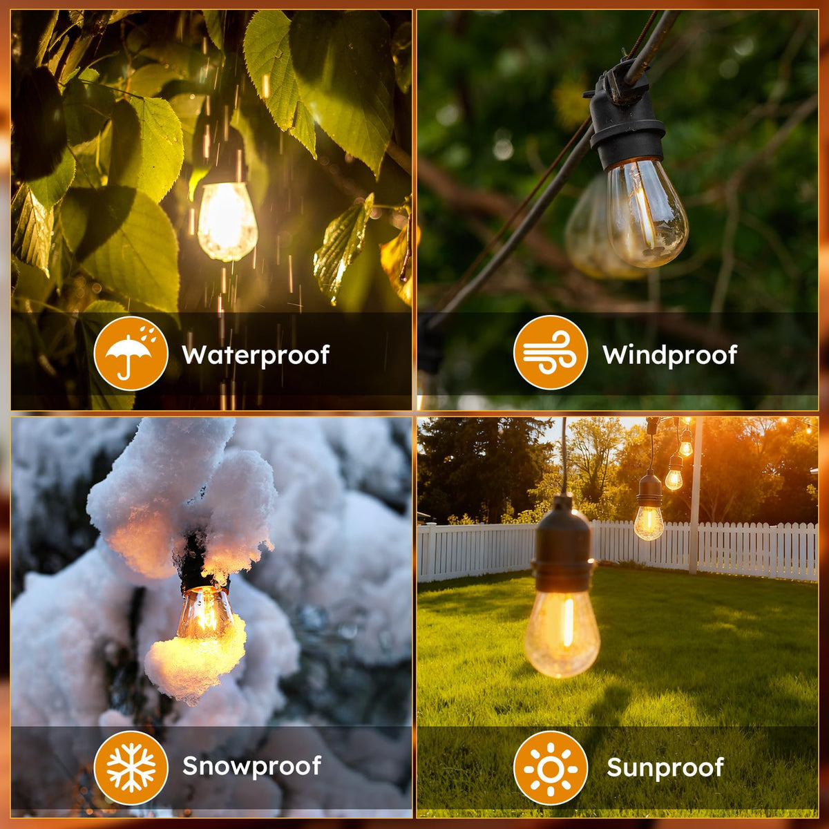 GvvooHome S14 E26 base replacement bulb for common string lights