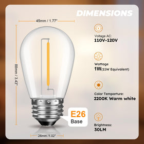 GvvooHome S14 E26 base for string lights replacement