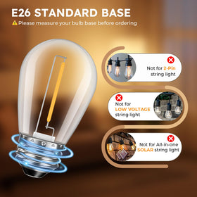 GvvooHome S14 warm white 2200K bulb creates cozy evenings outdoors