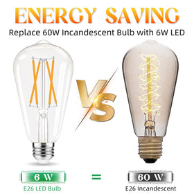 GvvooHome ST58 vintage bulb adds retro charm to lamps.