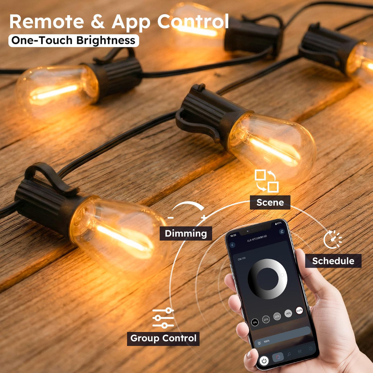GvvooHome warm 2700K glow provides cozy ambiance outdoors