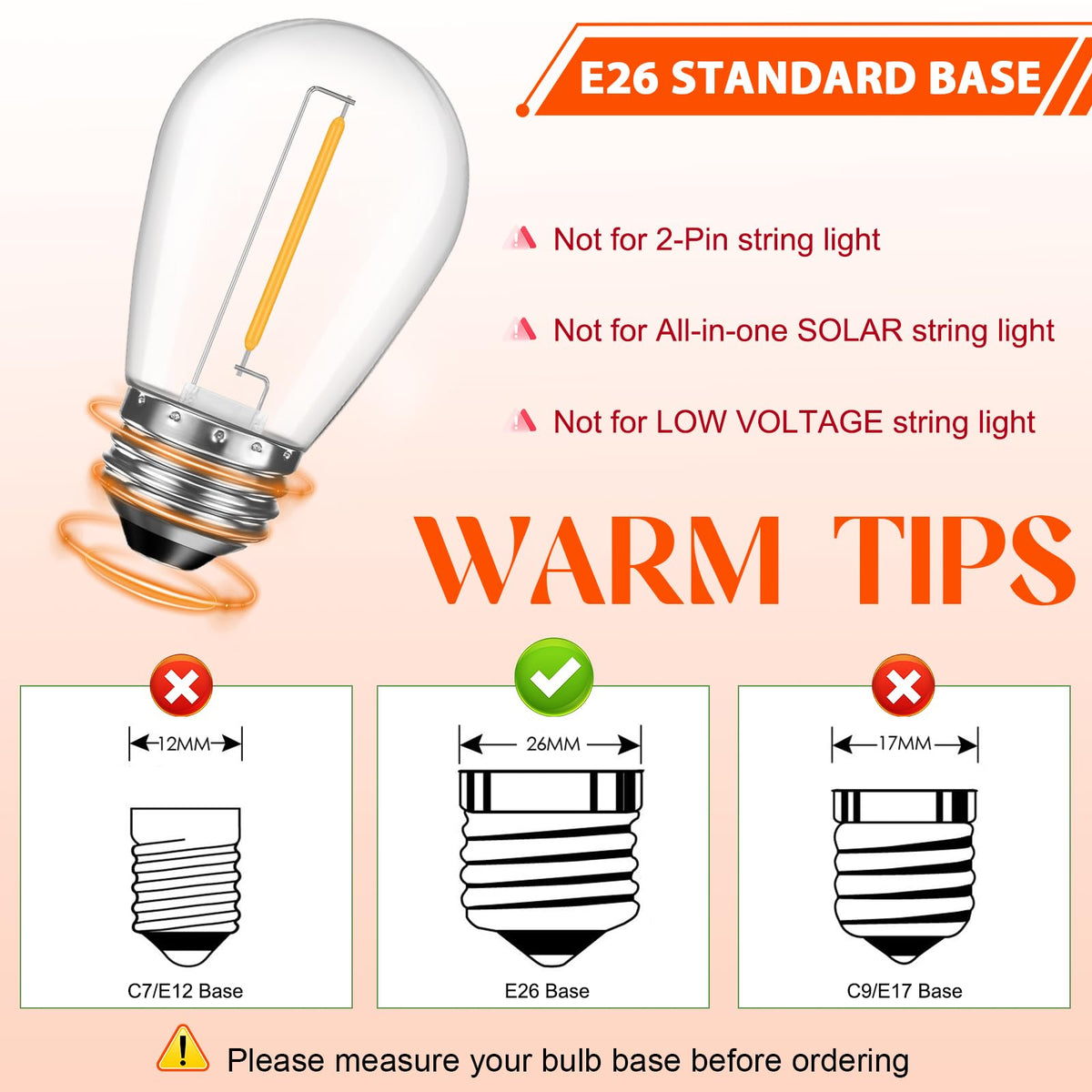 GvvooHome weatherproof bulb for outdoor and indoor lighting setup.