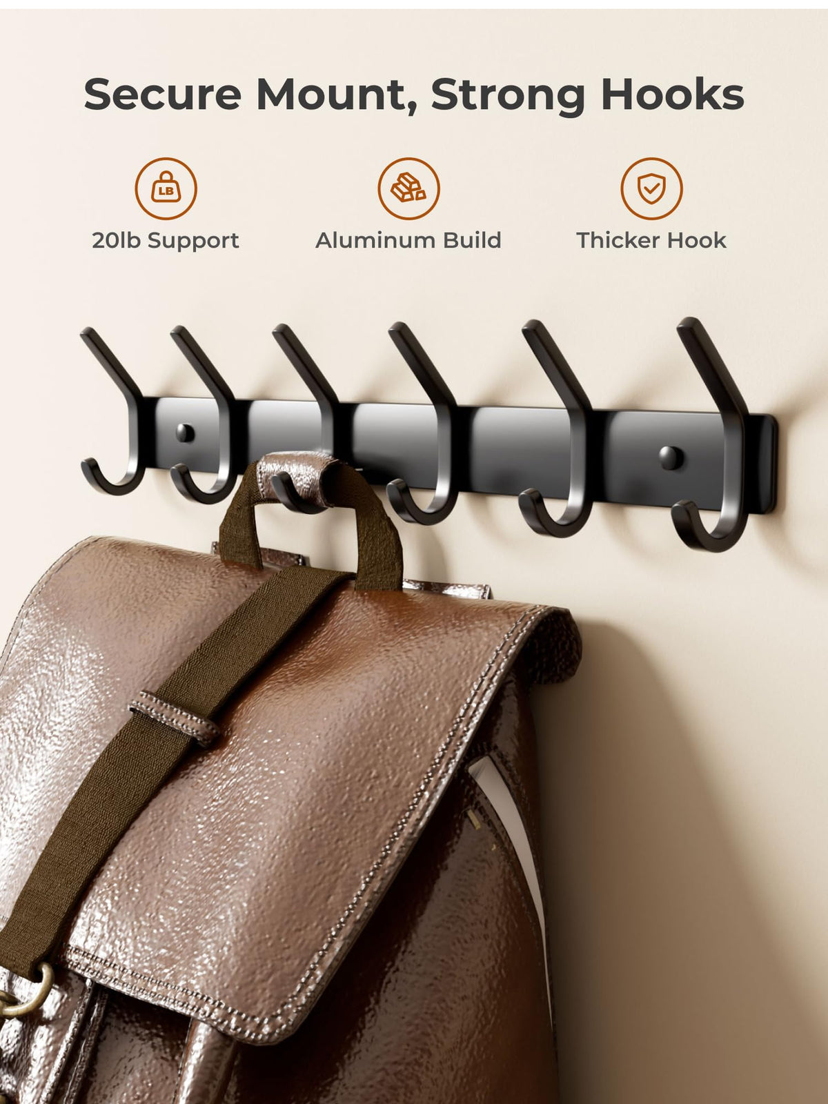 GWAAZXGZ anti-slip hooks prevent items from slipping on busy mornings.