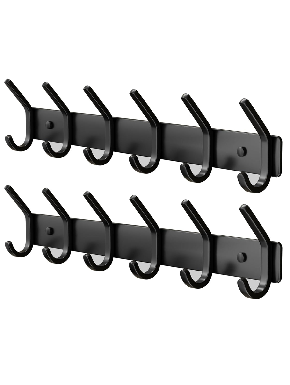 GWAAZXGZ coat rack wall mount with six matte-black hooks for durable, organized entryways.