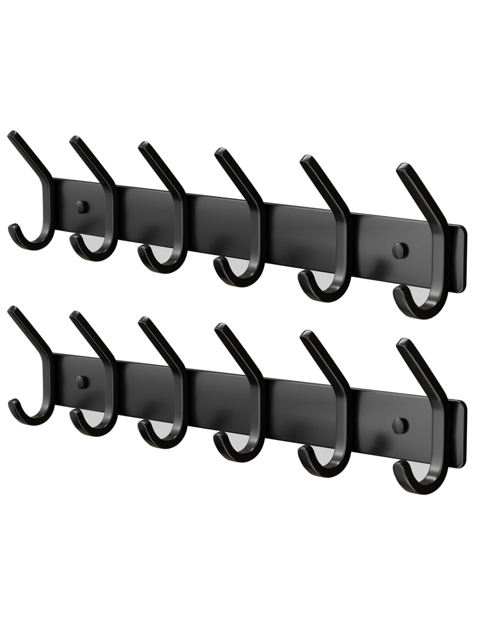 GWAAZXGZ coat rack wall mount with six matte-black hooks for durable, organized entryways.