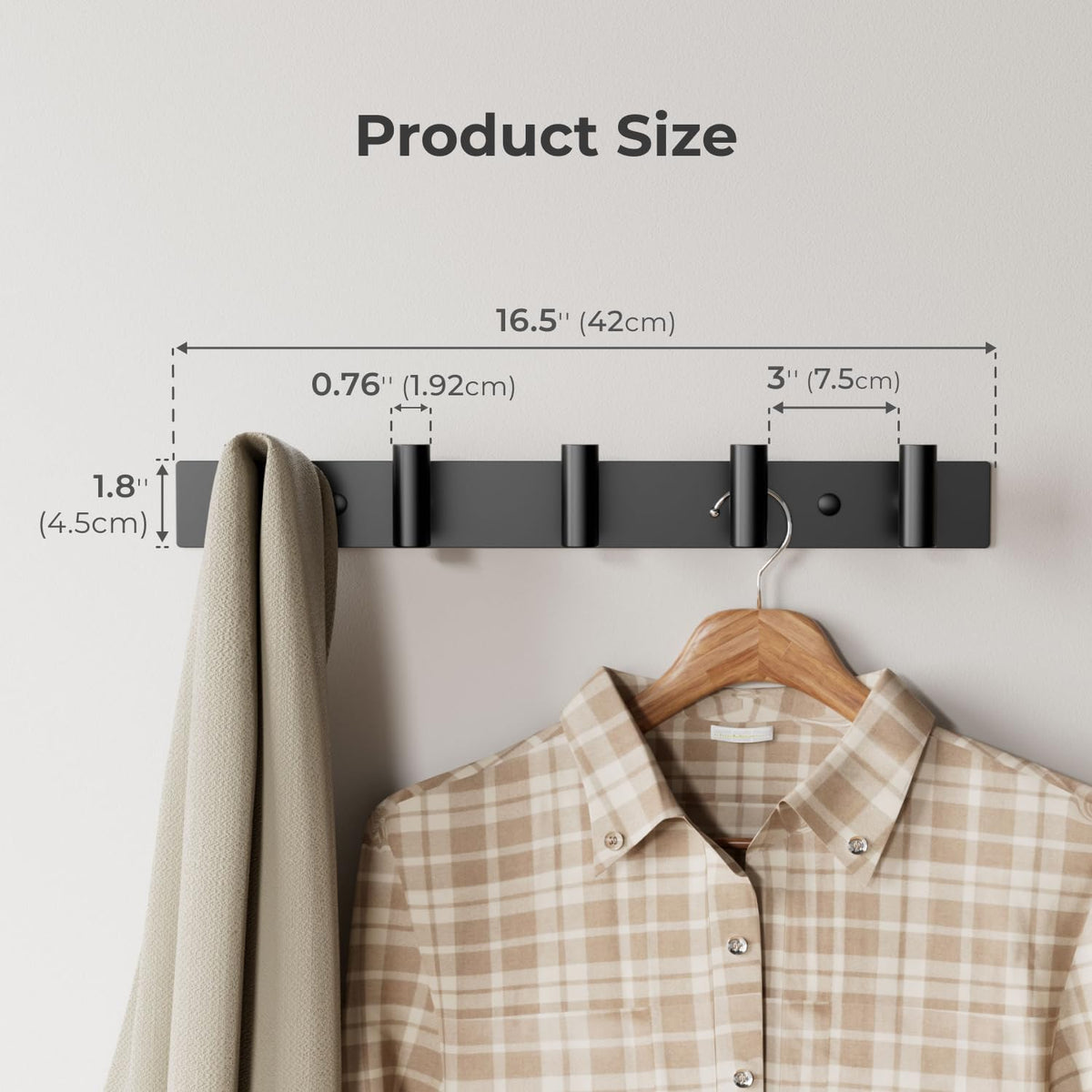 GWAAZXGZ heavy-duty metal rail keeps towels and jackets secure in entryways