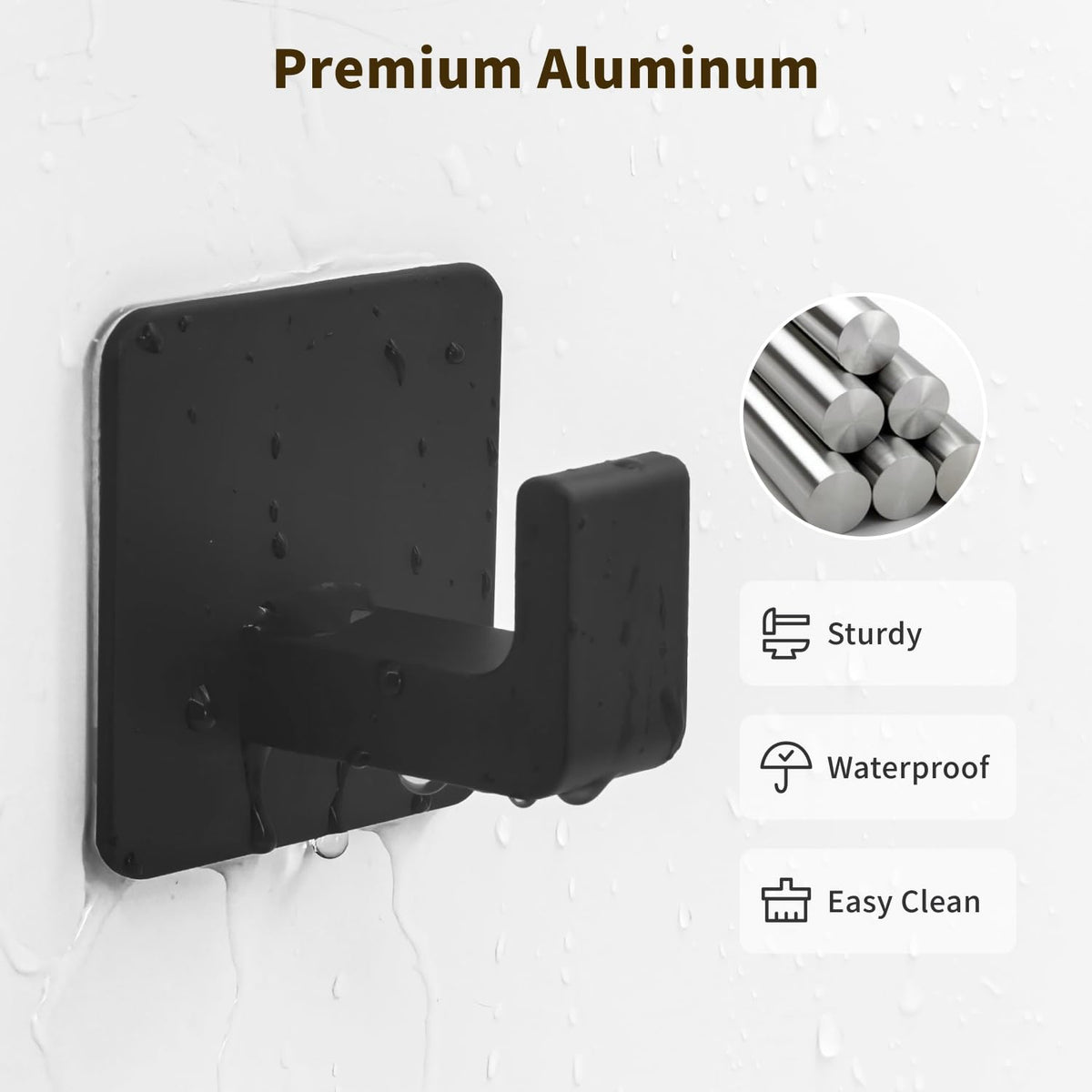 GWAAZXGZ wall-mounted towel hook in matte black fits kitchens.