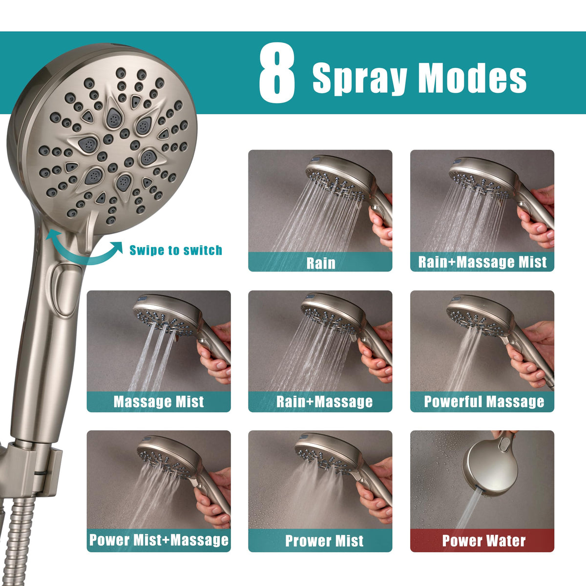 GwernKB built-in power wash feature cleans tub and tiles.