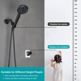 GwernKB shower head with bracket for convenient overhead mounting