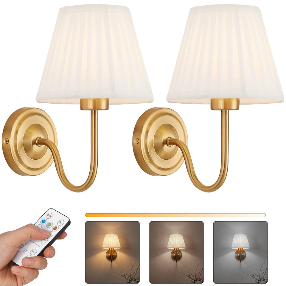 GWONER battery wall sconce with magnetic mount for easy no-drill installation