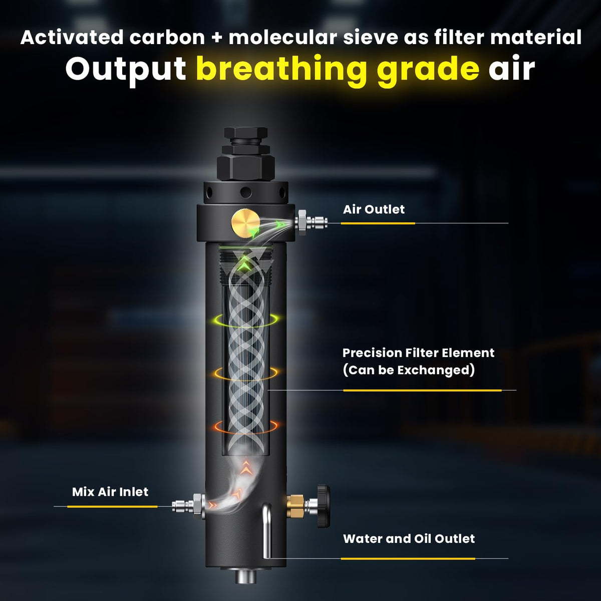 GX pump filter M10x1 thread and 8 mm quick-connect for universal compatibility