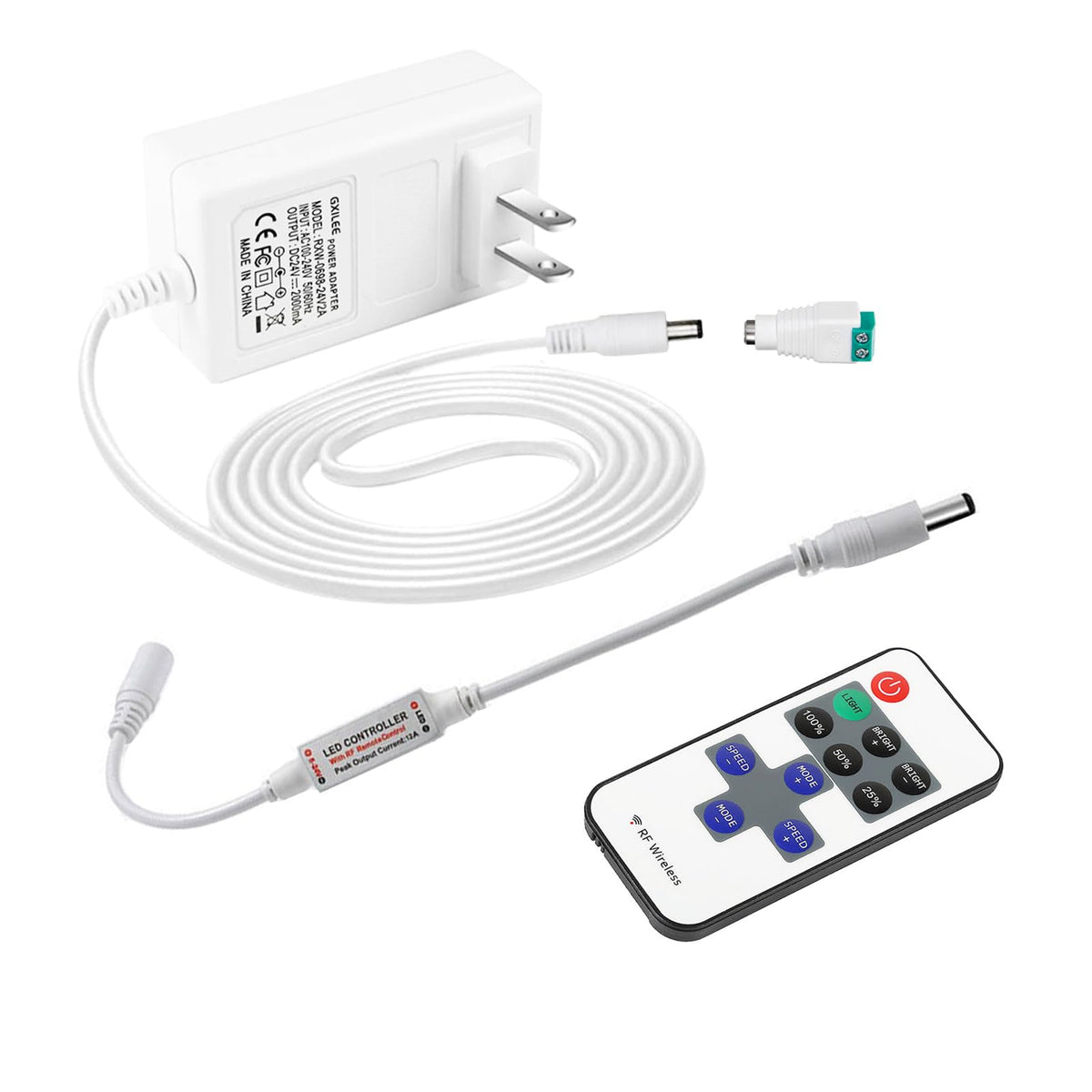 GXILEE 24V dimmer power base unit for plug-and-play LED setups.