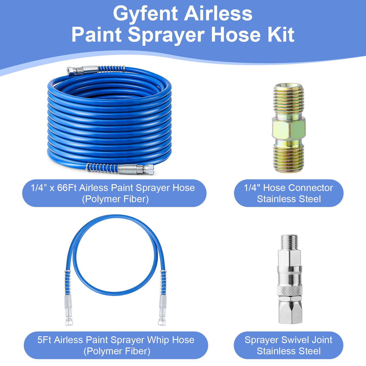 Gyfent 5ft whip hose improves manoeuvrability during spraying.