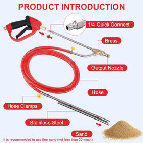 Gyfent 9.8ft hose enables flexible reach during outdoor cleaning tasks.
