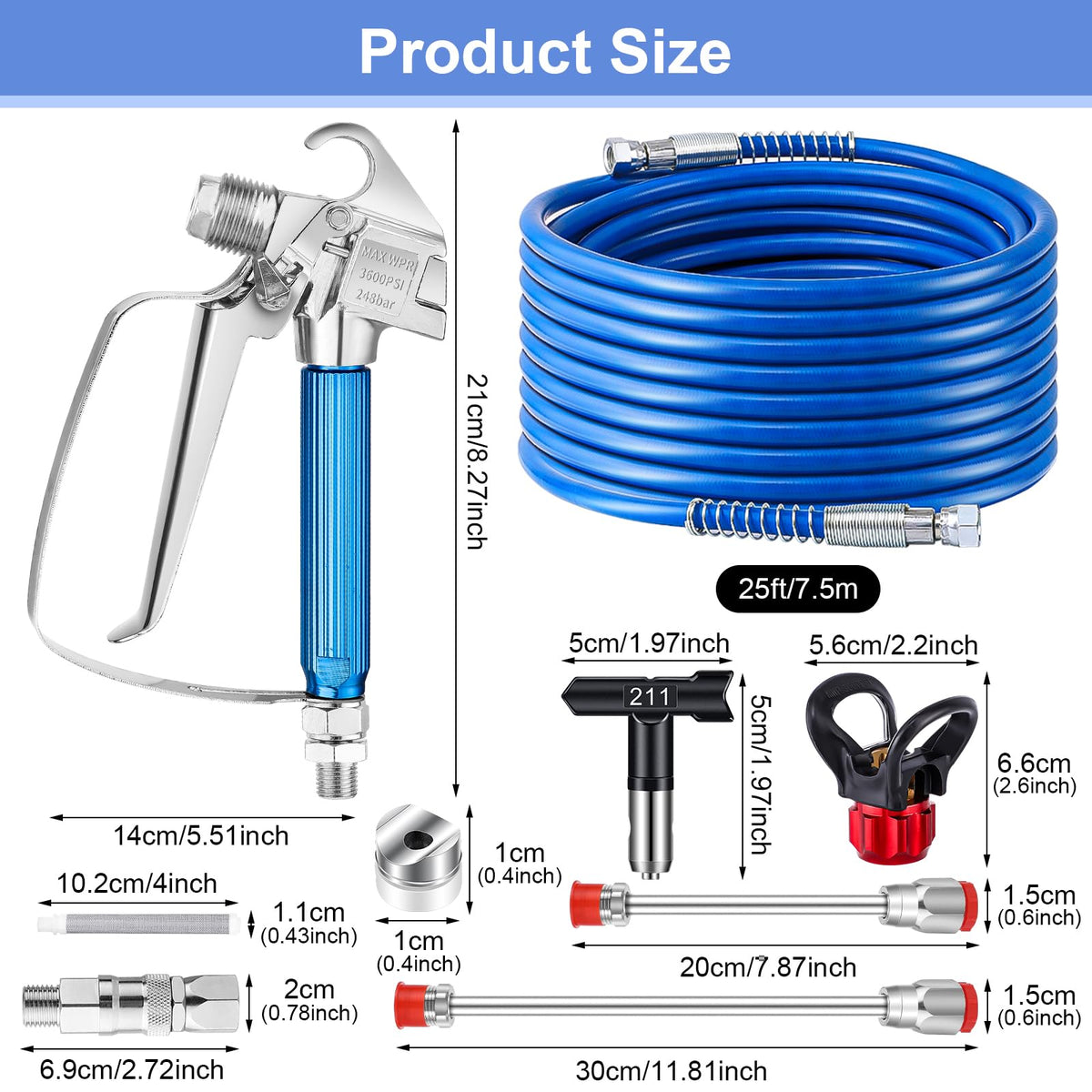 Gyfent airless sprayer gun kit durable construction resists wear during long projects.