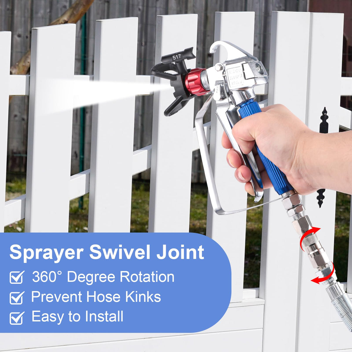 Gyfent airless sprayer gun kit filter set helps prevent clogs and drips.